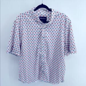 Robert Graham Tailored Fit printed short sleeve button up shirt sz 3XL